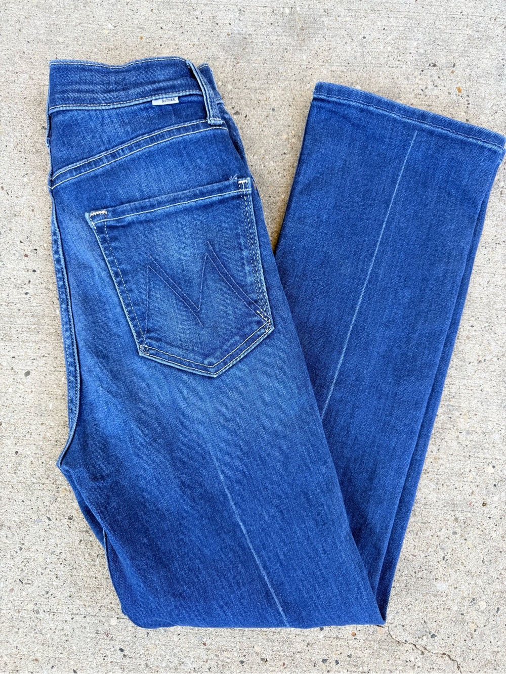 MOTHER Women's Pixie Rider Ankle Skinny Jeans in Medium Blue - Picture 7 of 7